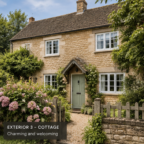 Illustrative cottage and garden